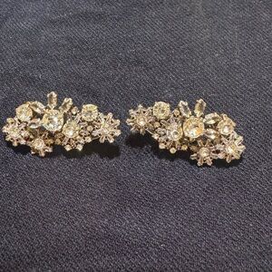 J. Crew Gold and Silver Crystal Cluster Earrings